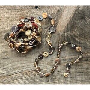 6 FT Button Garland, Brown, Farmhouse Garland, Primitive, Country, Mantel